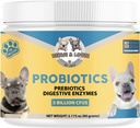 Hundeprobiotika, katteprobiotika, probiotika til hunde, probiotika til katte, 5 milliarder CFU 'er + Prebiotika + fordøjelsesenzymer til fordøjelsessygdomme og immunforsvar, hud & coat, hundeprobiotika, 90 gram