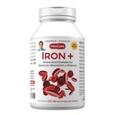ANDREW LESSMAN Iron Plus 90 kapsler - 18 mg jern, 100% Pure Aminosyre Chelated Iron (Glycinat, Aspartat), Plus C-vitamin for øget absorption, lille, let at synke kapsler, ingen tilsætningsstoffer