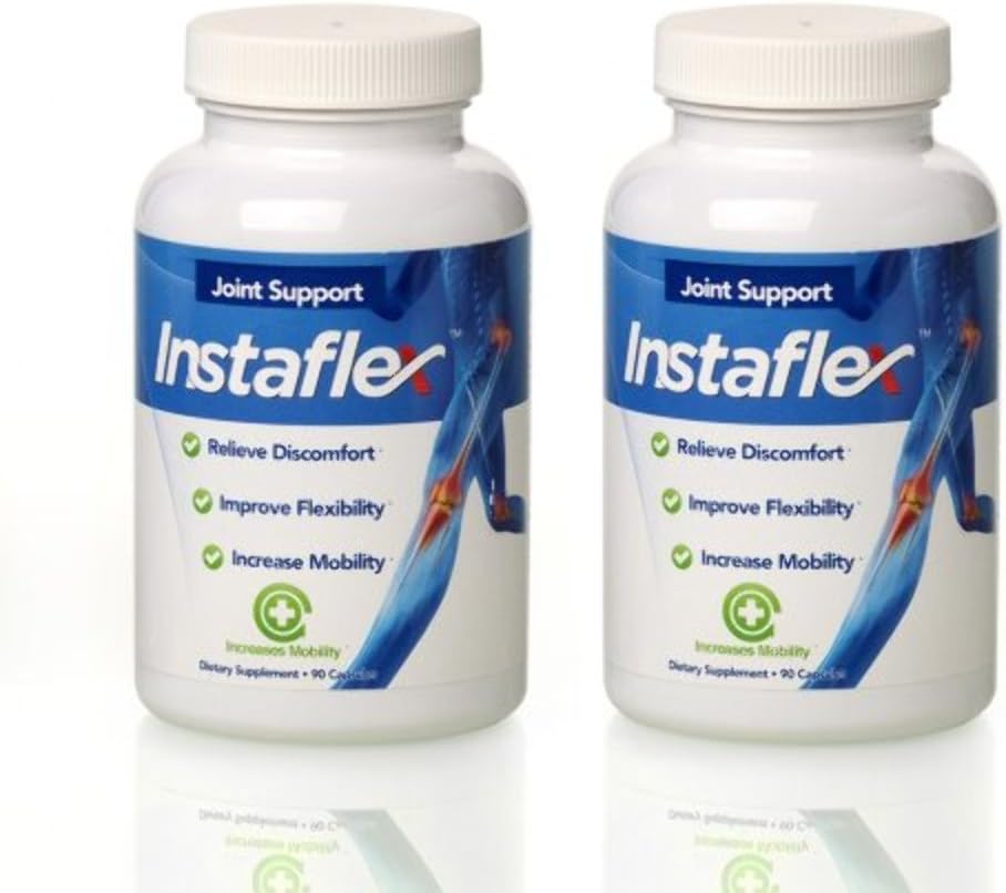 Instaflex Joint Support - Klinisk Studiet Fælles Relief Blend af Glucosamin, MSM, White Willow, Gurkemeje, Ginger, Cayenne, Hyaluronsyre - 2 Pack, 180 Kapsler