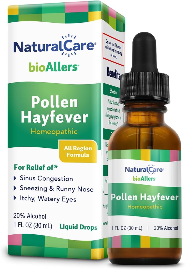 NaturalCare Pollen Hayfever Homøopatiske Liquid Drops by bio Allers, 1 Fl Oz