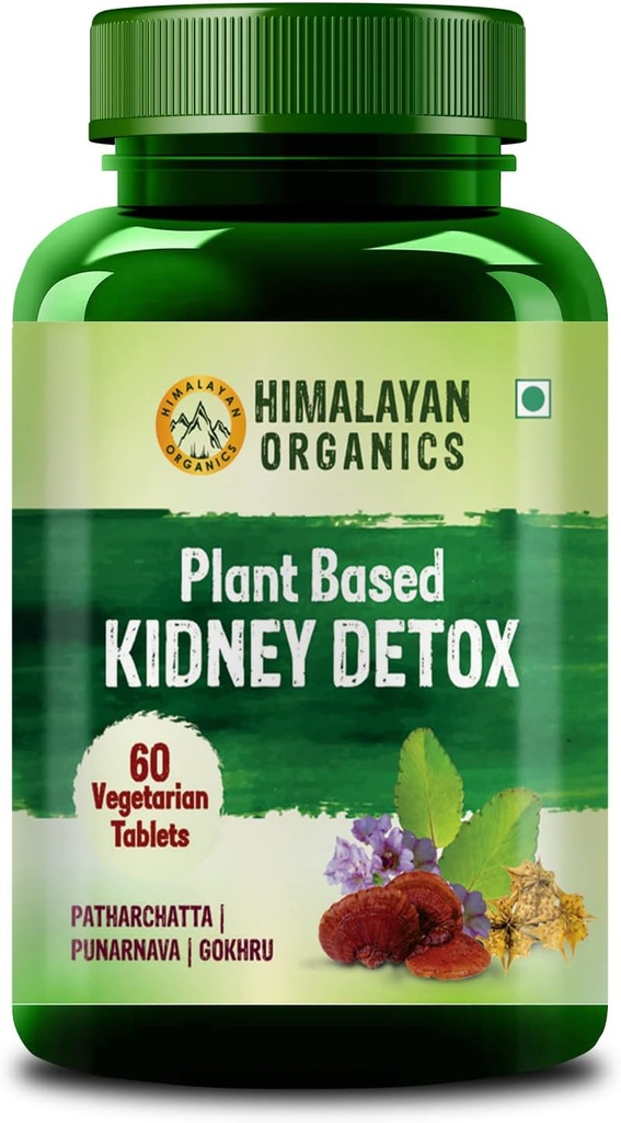 Himalayan Organics Organics Kidney Detox Tex124; Gokhru Punarnava Tex124; Varun & Patarchatta Leaf Extractures 124; Natural Diuretic & Dissolution 100% Natural Supplement - 60 tabletter