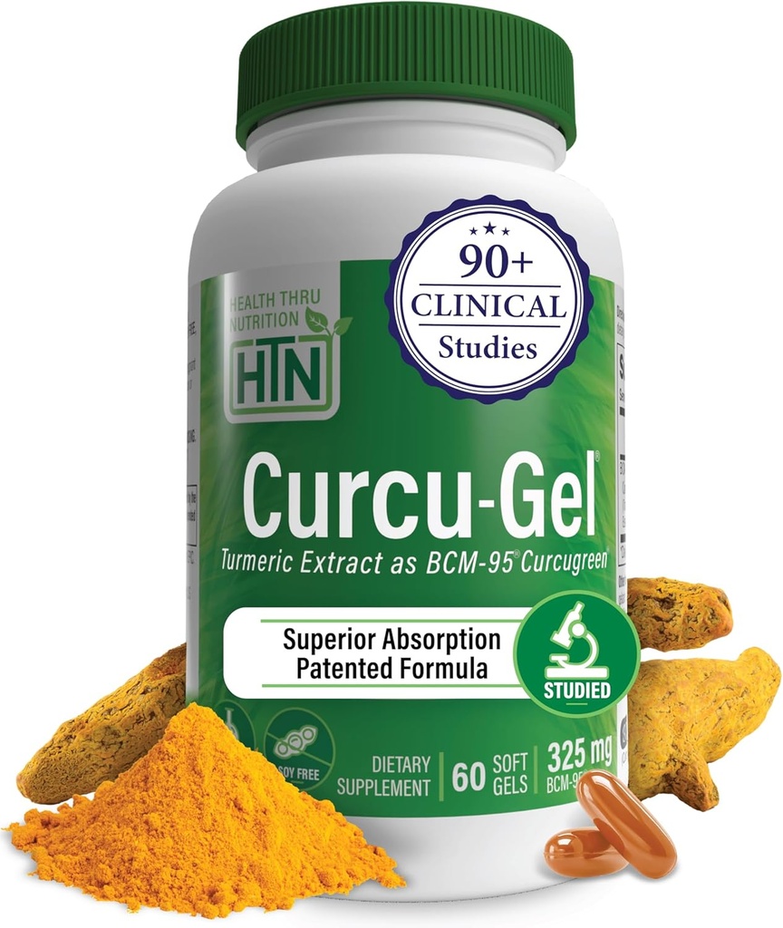 Health Thru Nutrition Curcu- Gel gurkemeje Curcumin Complex BCM- 95 Softgels, 325mg (pakke med 60)