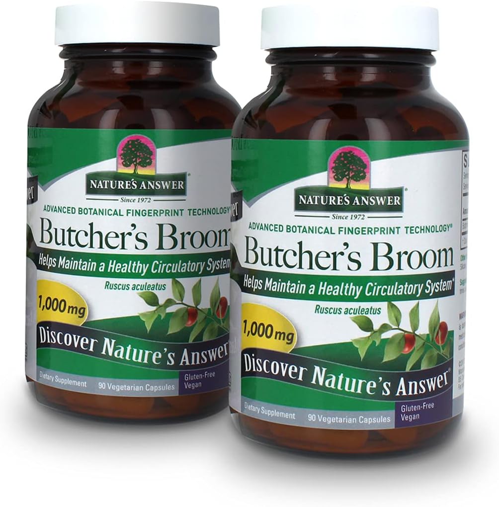 Naturens svar Slagter 's Broom Root supplement kapsler 90 Greve Budd124; fremmer blodcirkulationen