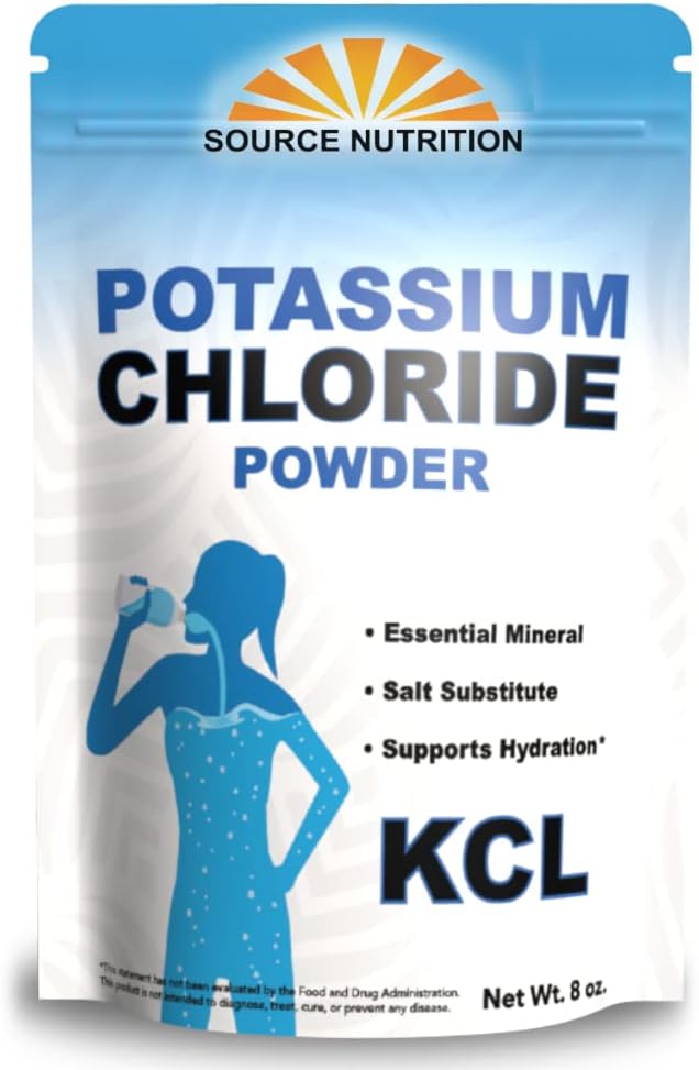 Kilde Nutrition Kalium Chlorid Powder - Understøtter hydrering og fluid niveauer, tabel salt substitut, fremragende kilde til kalium - KCL tillæg (8 oz.)