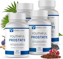 Youth Prostata -Saw Palmetto for mænd, øger energi med Panax Ginseng, Antioxidant Protection, E-vitamin & Lycopene, fremmer Vitality & Well- Being - Prostata supplement (pakke med 4)