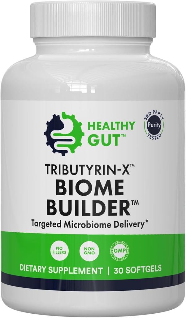 Sund Gut Tributyrin- X - 124; Mest biotilgængelige Butyrate Postbiotisk for Gut Health & Leaky Gut Support 124; 99% Pure w / Zero Odor