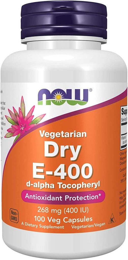 Nu fødevarer Vitamin E-400 Dry - 100 Caps (2 pakke)
