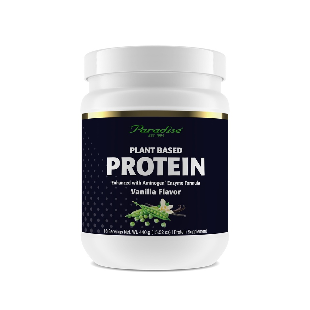 Paradise urter Certified Organic Pea Protein Powder, Vanilla Flavor, Vegan, Gluten Free, Non- GMO, Keto, Paleo, 15 Servere, 15.87 oz