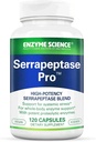 Enzyme Science Serrapeptase Pro, 120 kapsler - Serratiopeptidase supplement til Sinus, immunforsvar og cardiovaskulær støtte
