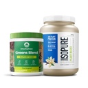Bundle of Amazing Grass Green Superfood Powder: Original, 30 Servere + Isopure Vanilla Vegan Protein Powder, Plant Based, Organic Pea Protein, Dairy Free, 20 Servere (Packaging May Vary)