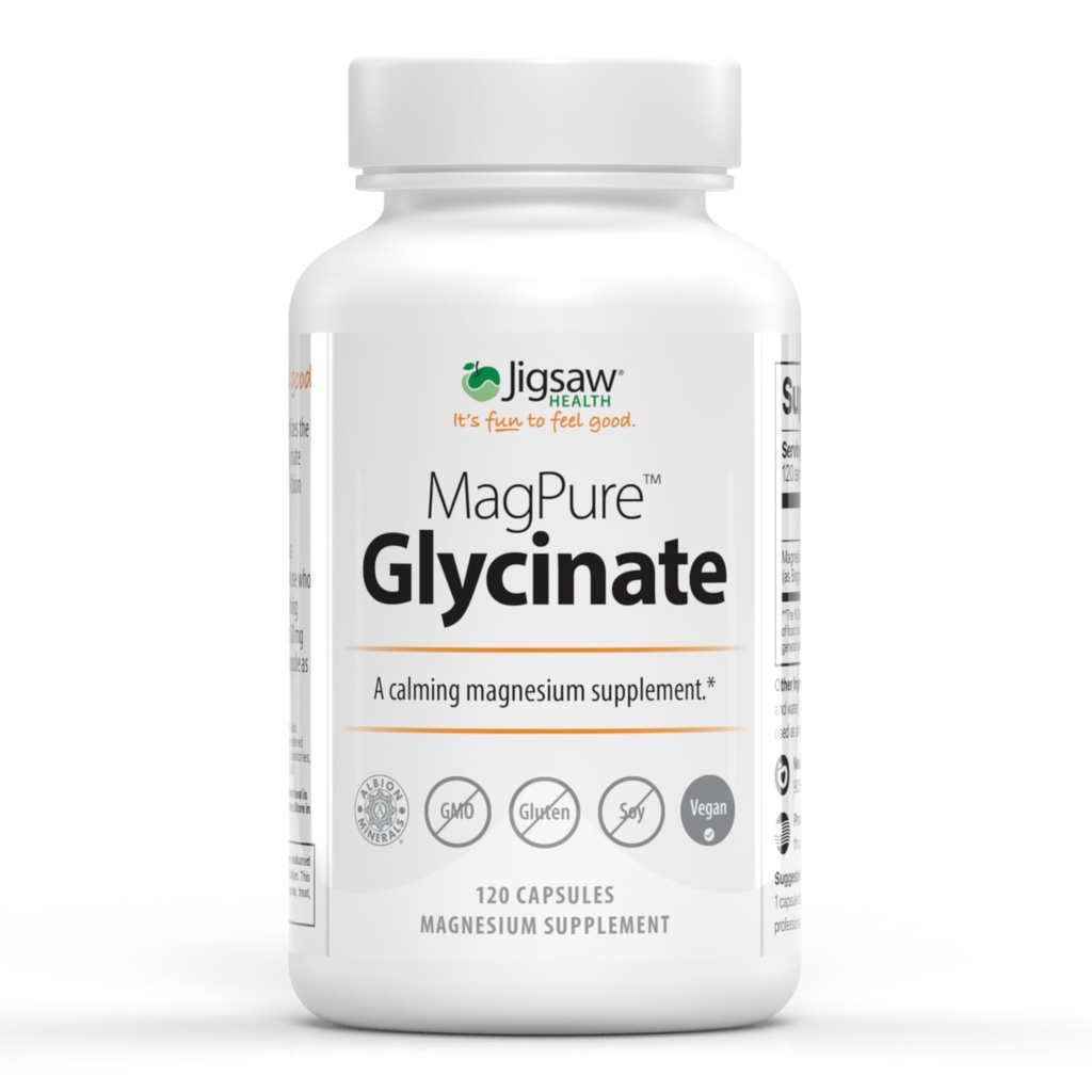 Jigsaw Health MagPure Glycinate Note 124; Premium Magnesium Glycinate Kapsler