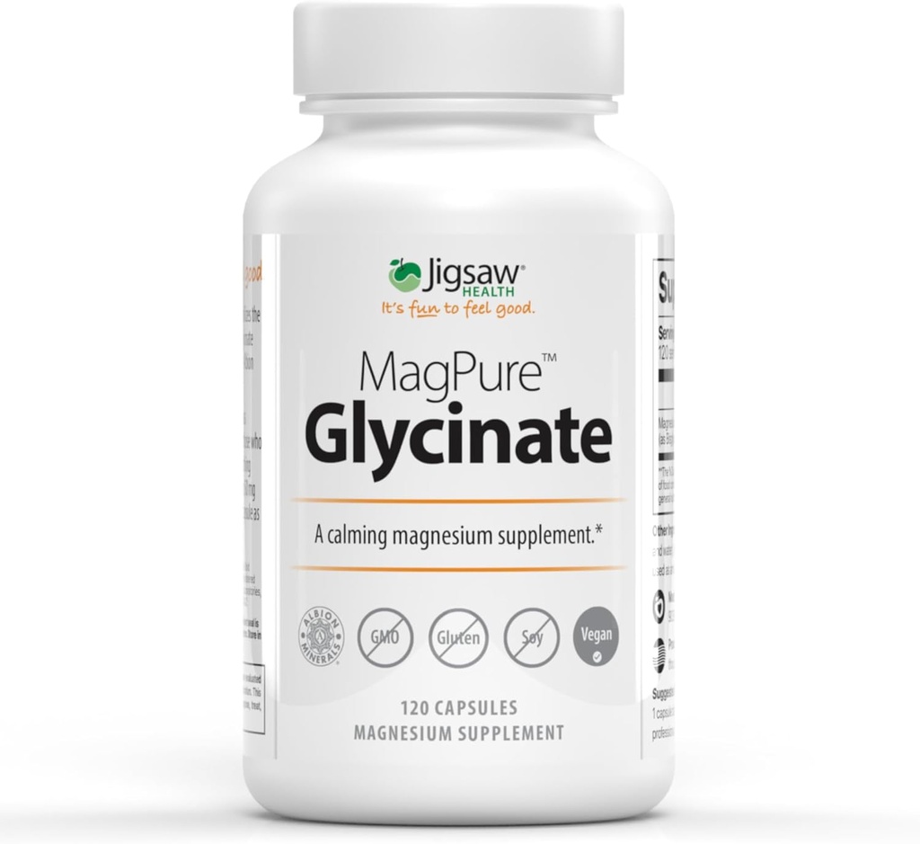 Jigsaw Health MagPure Glycinate Note 124; Premium Magnesium Glycinate Kapsler