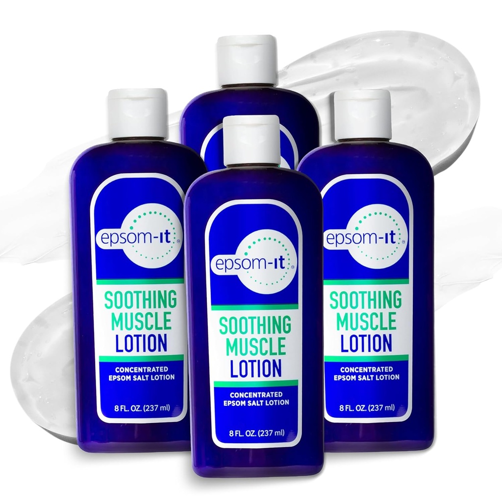 Epsom- - lindrende muskellotion - Epsom Salt Magnesium Sulfate Cream Arnica for Muscle Stiffness, Topisk Magnesium Lotion, Levering Comfort for Legs, Knæ og Feet, 8.0 oz., 4-Pack