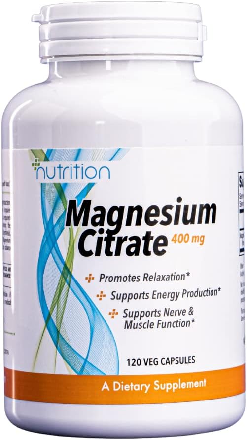 Dietary Supplement Capsules, Magnesium Citrate, Nutritional Health, 120 Counts, 400 mg