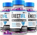 (3 Pack) Erecfil Gummies, Erecfil 1000 MG Gummies, All- Natural Formel Support for Mænd, Premium Mand tillæg for total sundhed og Peak Performance, Erectifil Gomitas anmeldelser (180 Gummies)