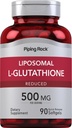 Piping Rock Liposomal Glutathione | 500mg | 90 Softgels | Reduced Supplement | Non-GMO, Gluten Free