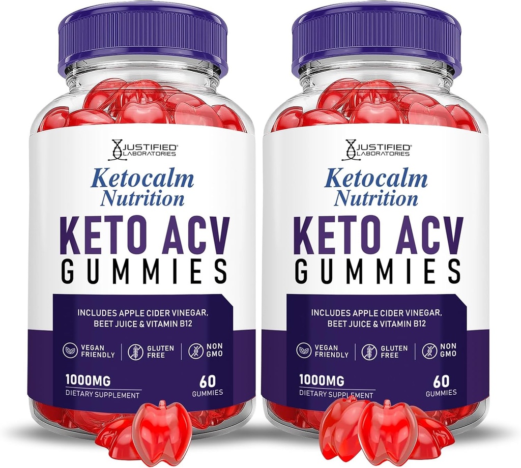(2 Pack) Ketosolf Nutrition Keto ACV Gummies Advanced Formel 1000MG Keto Call Nutrition Keto Gummies Apple Cider Vinagar Formuleret med Pomegranate Beet Juice Powder B12 Vegan Non GMO 120 Gummys