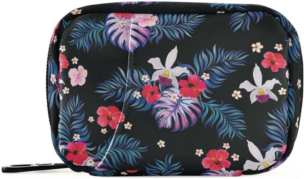 Pill Organizer Palm Leaves Blomster Pill Box 7 Dag Pill Case Rejsepose Pill Organizer Bag med lynlås Portable ugentlige sag Kompakt størrelse for vitamin supplement Holder