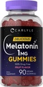 Carlyle Melatonin 1mg Gummies Removal 124; 90 Greve Removal 124; Fruit Flavor Gummy Supplement Removal 124; Vegan, Non- GMO, Gluten Free