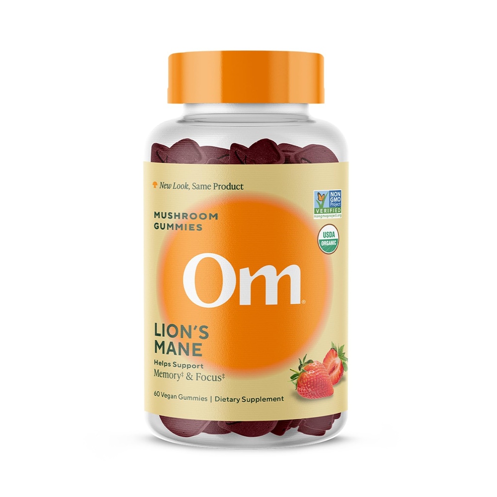 Om Lions Mane Mushroom Gummies - Organic Mushroom Supplement og Nootrop - Brain Kosttilskud til hukommelse og fokus, 60 Greve (30 Servere)
