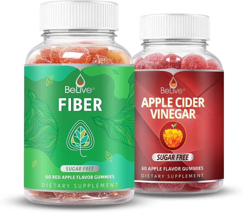 BeLive fordøjelse Bundle Fiber og Apple Cider Vincils til fordøjelsesstøtte og samlet Gut sundhed