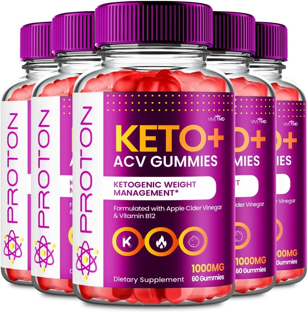 Vive MD Proton Keto ACV Gummies Advanced Weight Management, Protein Keto ACV Gummies, Proton Keto Plus Gummies med Apple Cider Vincities Supplement 1000mg, Proton Keto + ACV Gummies Anmeldelser (5 Pack)
