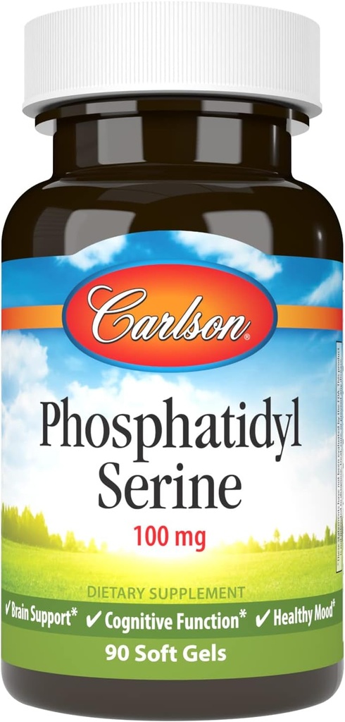 Carlson - Phosphatidyl Serine, 100 mg, Non- GMO, Brain Function, 90 Softgels