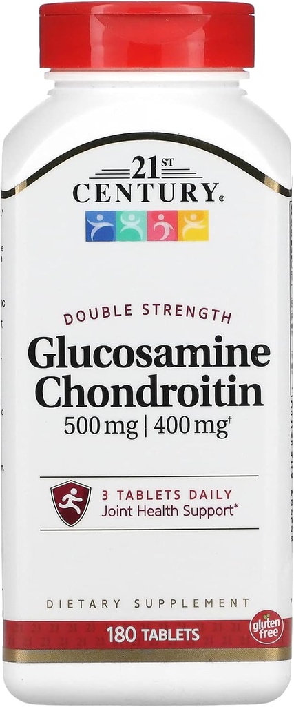 Det 21. århundrede GLUCOSAMIN & CHONDROITIN DOUBLE STRENGTH 180 TABS