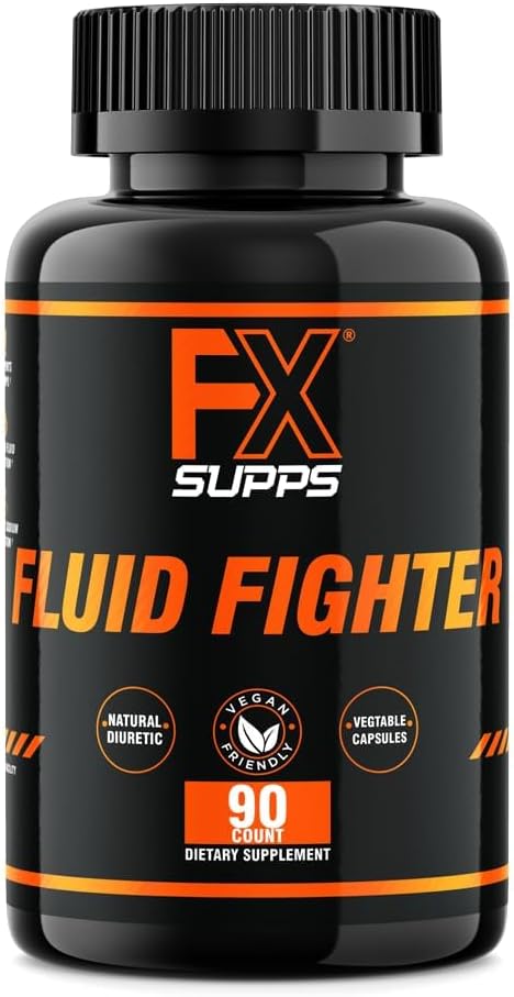 FXSUPPS Fluid Fighter - Urte tillæg med kalium & vitamin B6, 90 kapsler - understøtter hydrering balance, fordøjelsesbesvær og muskelfunktion