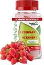 Strawberry Flavored Vitamin B Complex Gummies - B Kompleks med C-vitamin - Understøtter nervesystem og øger energi niveauer - Assister med kognitiv funktion - Stor smag og nem at synke
