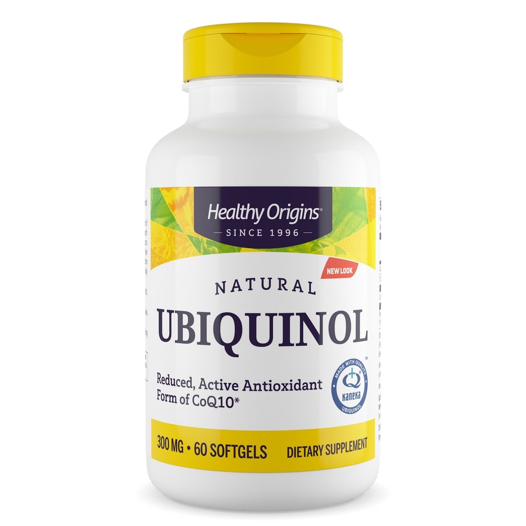 Sund oprindelse Ubiquinol (Aktiv form af CoQ10), 300 mg - Kaneka Ubiquinol Kosttilskud til hjertesundhed & antioxidant - Gluten- Free & non- GMO supplement - 60 Softgels