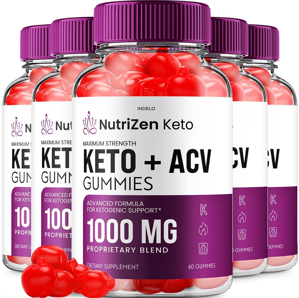 (5 Pack) NutriZen Keto ACV Gummies - Advanced Formula Nutri Zen Keto Plus ACV Gummies Apple Cider Vinegar Keto Nutrizen ACV Gummies Dietary Supplement Reviews Men Women (300 Gummies)