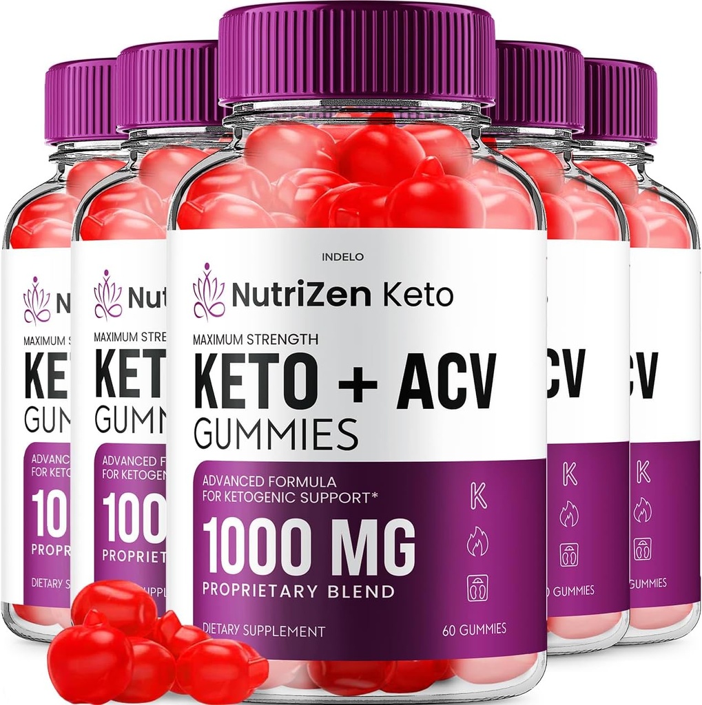 (5 Pack) Nutrizen Keto ACV Gummies - Advanced Formel Nutri Zen Keto Plus ACV Gummies Apple Cider Vinegava Keto Nutrizen ACV Gummies Kosttilskud Anmeldelser Mænd Kvinder (300 Gummies)