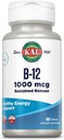 KAL Vitamin B12 1000mcg, Vedvarende Udgivelsestillæg for sund energi, Metabolisme, Heart Health, Nerve og Red Blood Cell Support, Langvarig Formel, Vegan, 100 Servere, 100 tabletter