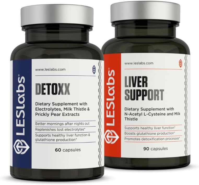 LES Labs Detoxx og leverstøtte Duo- bundle til støtte sund lever funktion, glutathion produktion, og afgiftning