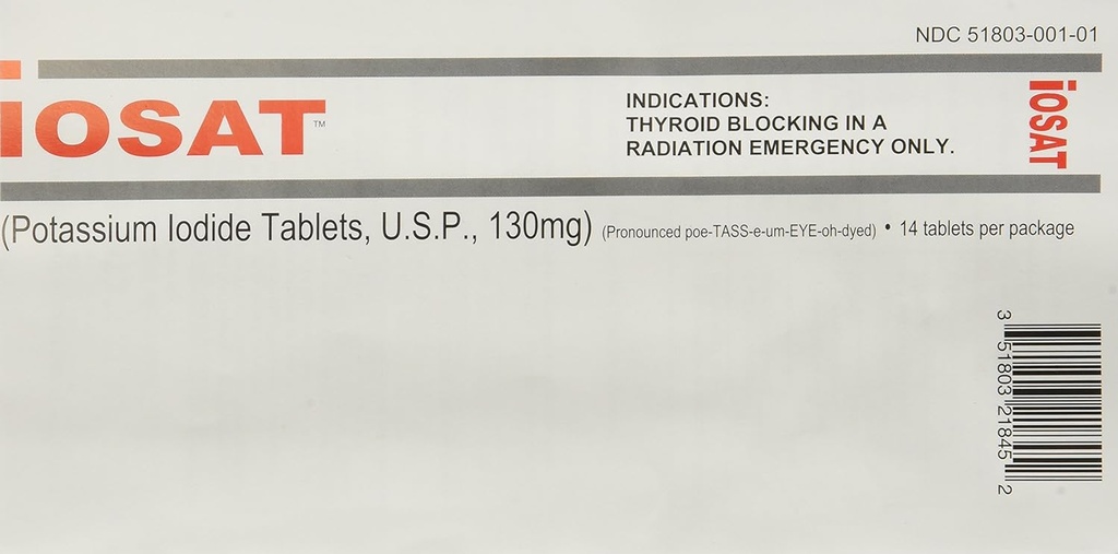 IOSAT 130 mg Kaliumdiodidtabletter, 5 tællinger