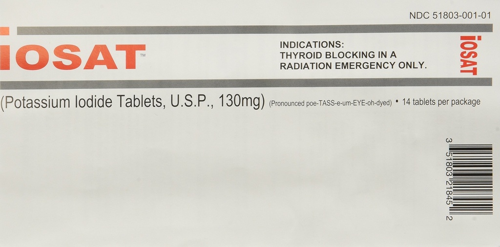 IOSAT 130 mg Kaliumdiodidtabletter, 5 tællinger