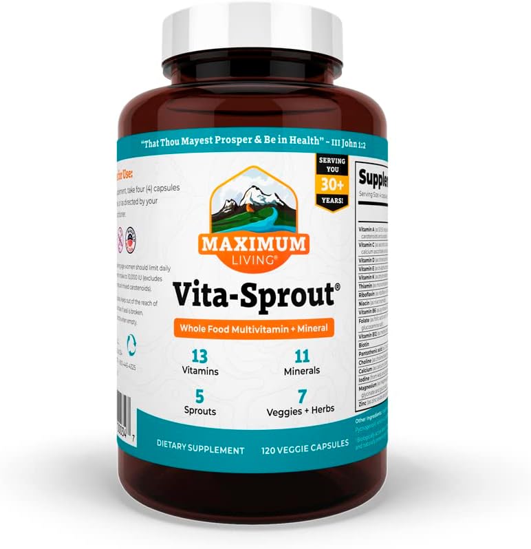 Maximum Living - Vita- Spraut Whole- Food Multivitamin & Phytonutrient Blend - 120 kapsler
