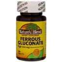 Nature 's Blend Ferrous Gluconate Tablets 325 mg 100 Greve per flaske (5 flasker)