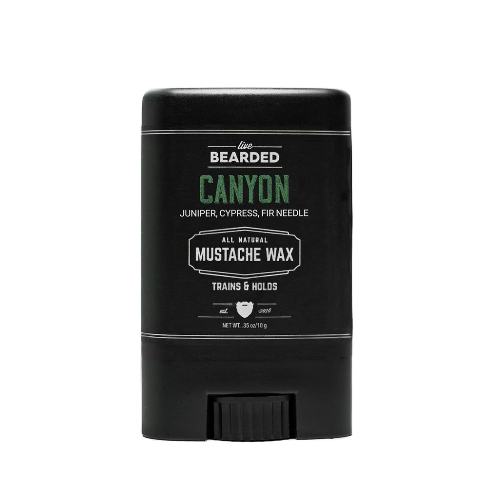 Levende bearded Mustache Wax Stick, 0,35 oz - Lavet i USA med All- Natural Ingredients - Medium Hold Stache og skæg Styling til mænd Budd124; Canyon - Juniper, Cypress, Fir Needle