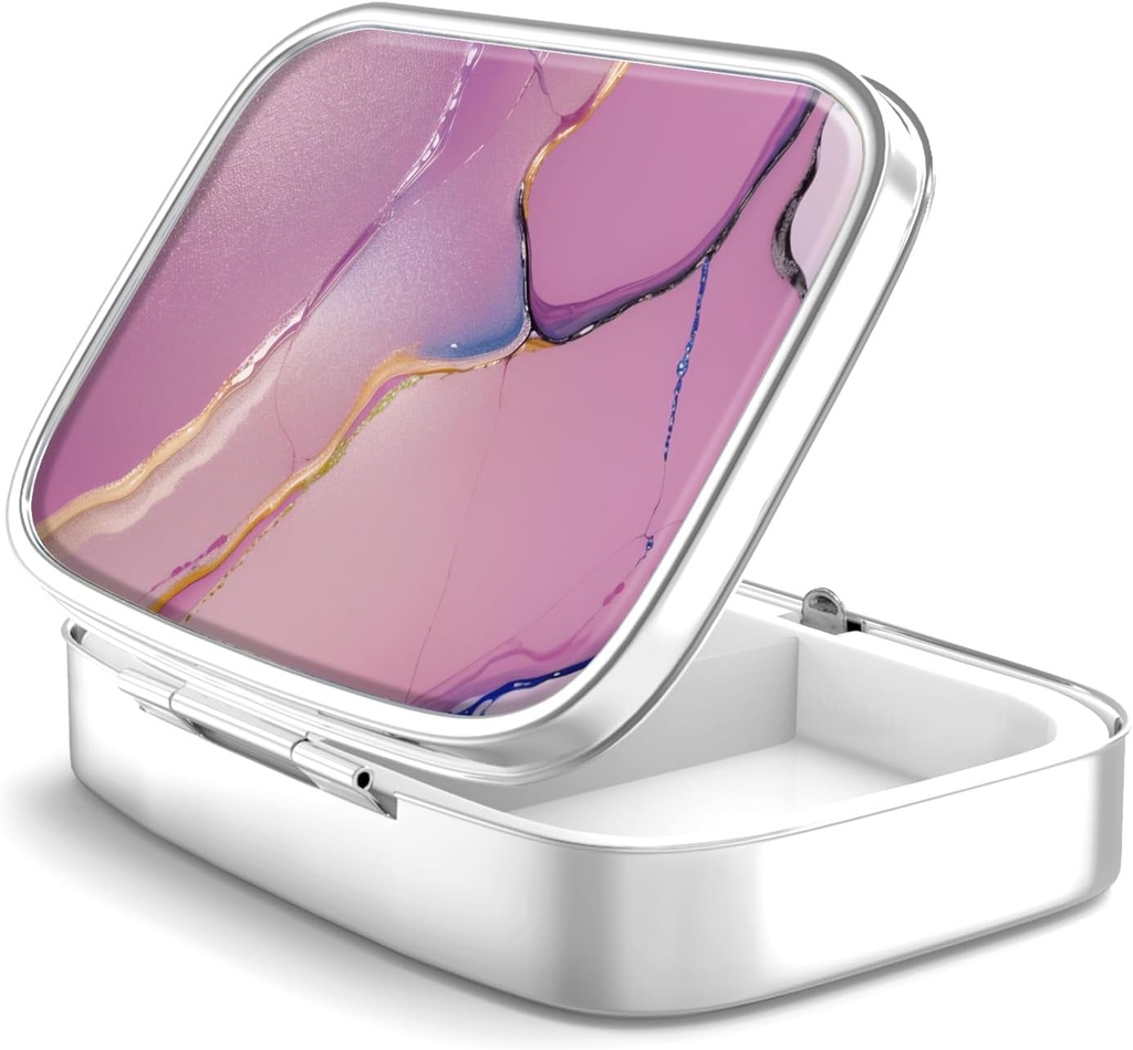 Pill Box 2 Segment Lille Pill Case, Bærbar til Pocket eller Purse Pill Organizer Pill Container Holder til at holde vitaminer, medicin, fiskeolie og kosttilskud 36- Color Gradient