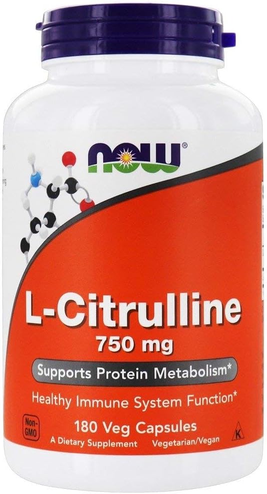 Now Foods L- Citrullin 750mg, 180 kapsler, (pakning med 3)