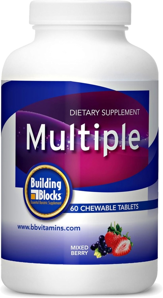 Building Blocks Chewable Multiple Vitamin til Bariatric Patienter, Blandede Berry Flavor, 60 Greve