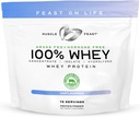 Muskel Feast 100% Grass Fed Whey Protein Powder, All Natural Hormone Free Paure Raised Whey Protein Powder for Women & Men- Whey Concentrat, Isolate & Hydrolysed Protein Powder Blend- Unflavored, 5lb