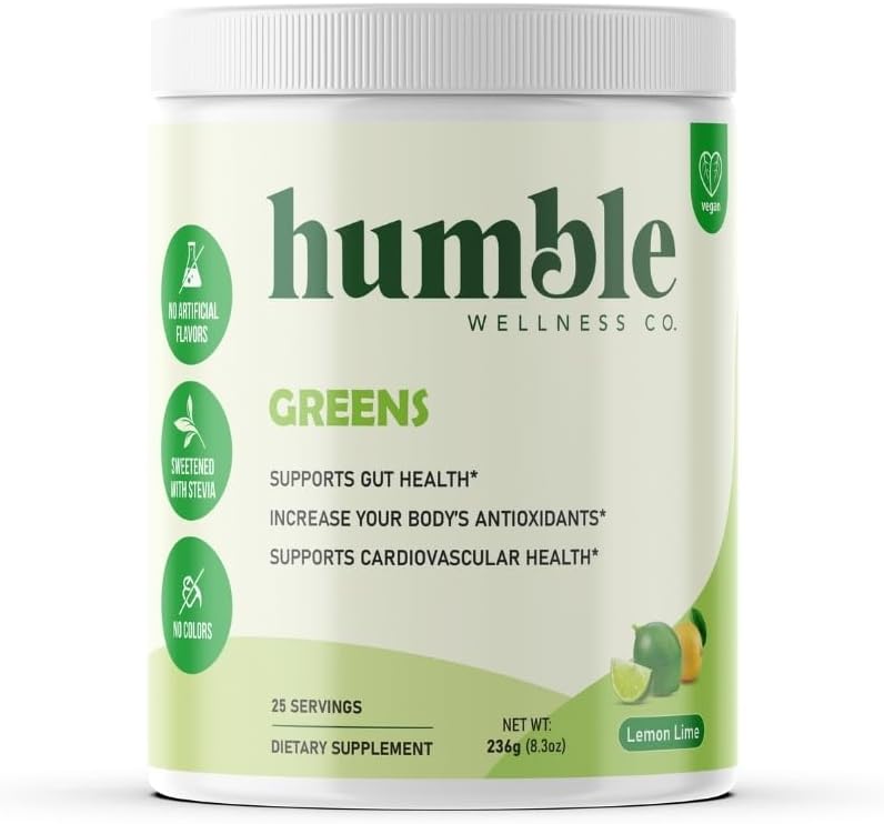 Grønne Pulver: Antioxidant Boost, Kardiovaskulær Sundhed, Gut Health, 24 Organic Fruits & Veggies, Gluten Free, Vegan, Ingen Sukker Tilføjet, Ikke GMO, Lavet i USA, 25 Servere