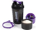 Shaker Flaske - Protein Shaker Cup med lagerområder - Leakout Workout Ryst flasker med mixer til Glat Mixing- 500ML / 16oz (PURPLE & BLACK)