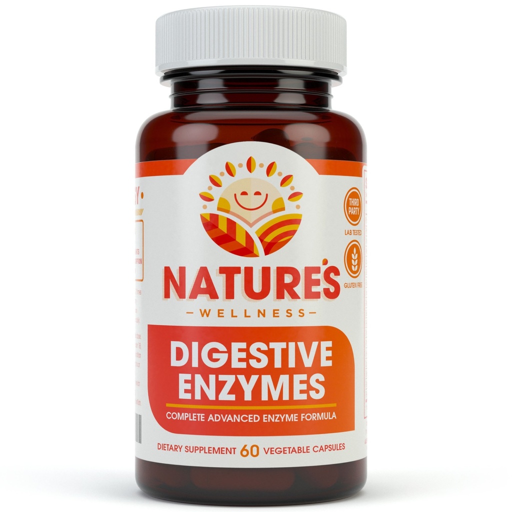 Digitale enzymer komplet - Avanceret Multi Enzyme supplement til bedre fordøjelse & Absorption. Hjælp Gas Relief, discomfort, Bloating, IBS, Gluten & Lactose Intolerance