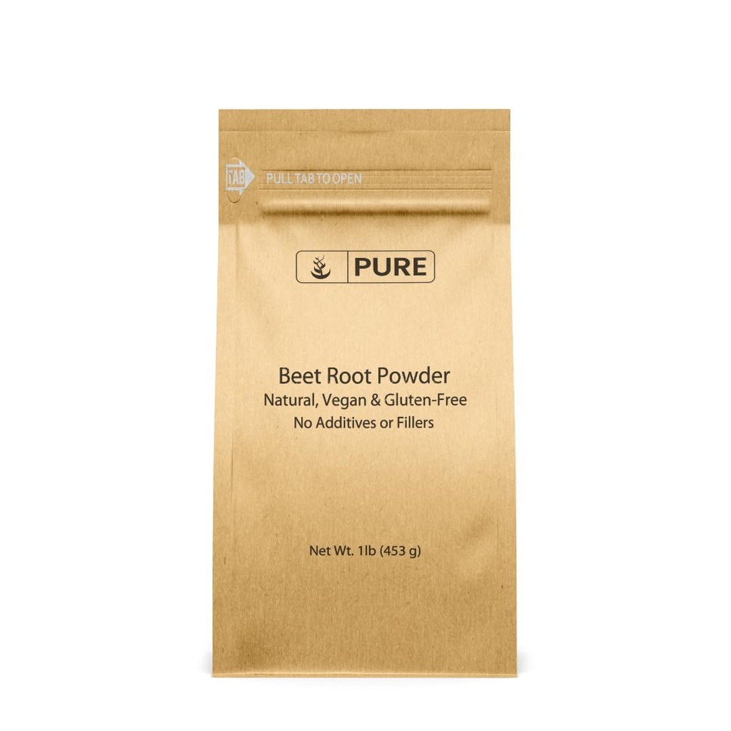 Pure Original Ingredienser Beet Root Powder (1lb) Smoothies, Rich Color, Non- GMO, Folate