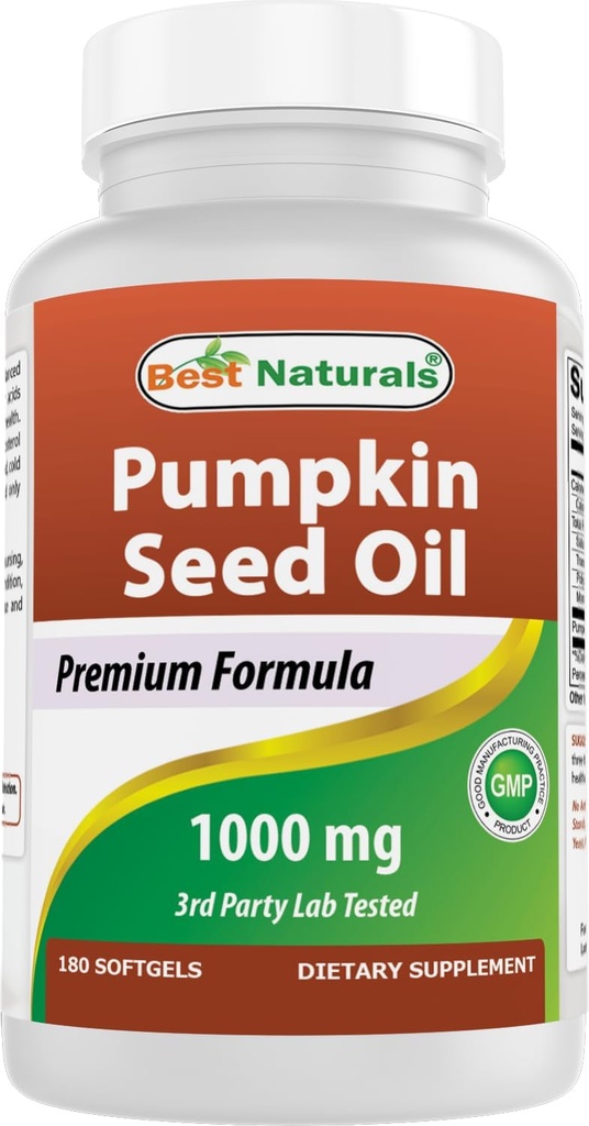 Bedste Naturals Pumpkin Seed Oil Bstige Control 1000 mg 180 Softgels